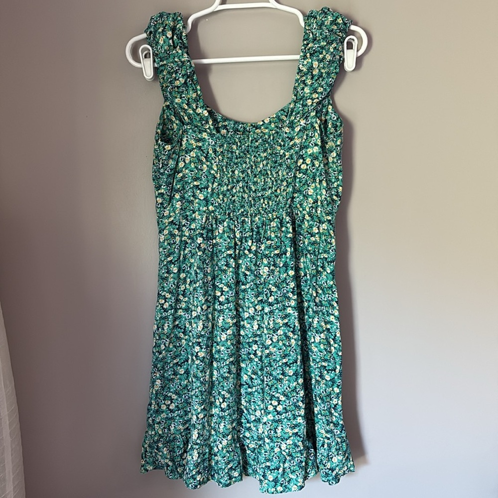 ON Women’s Green Floral Babydoll Mini Dress - Picture 4 of 7